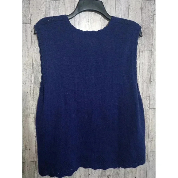 Vintage Koret Sweater Vest Embroidered Beaded Purple Size Petite‎ Medium - Picture 2 of 5